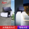 Solar wall lamp with human body sensing, dual-head rotation, high power, for courtyard households, outdoor gardens, villas, cross-border new style details Picture
